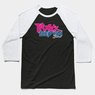 Pink and Blue Track Seven Band Logo Baseball T-Shirt